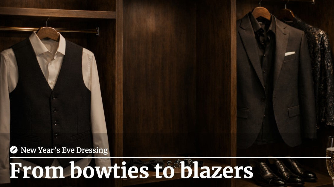 Bia Boro Menswear New Year’s Eve dressing wardrobe from bowties to blazers for men in Vancouver