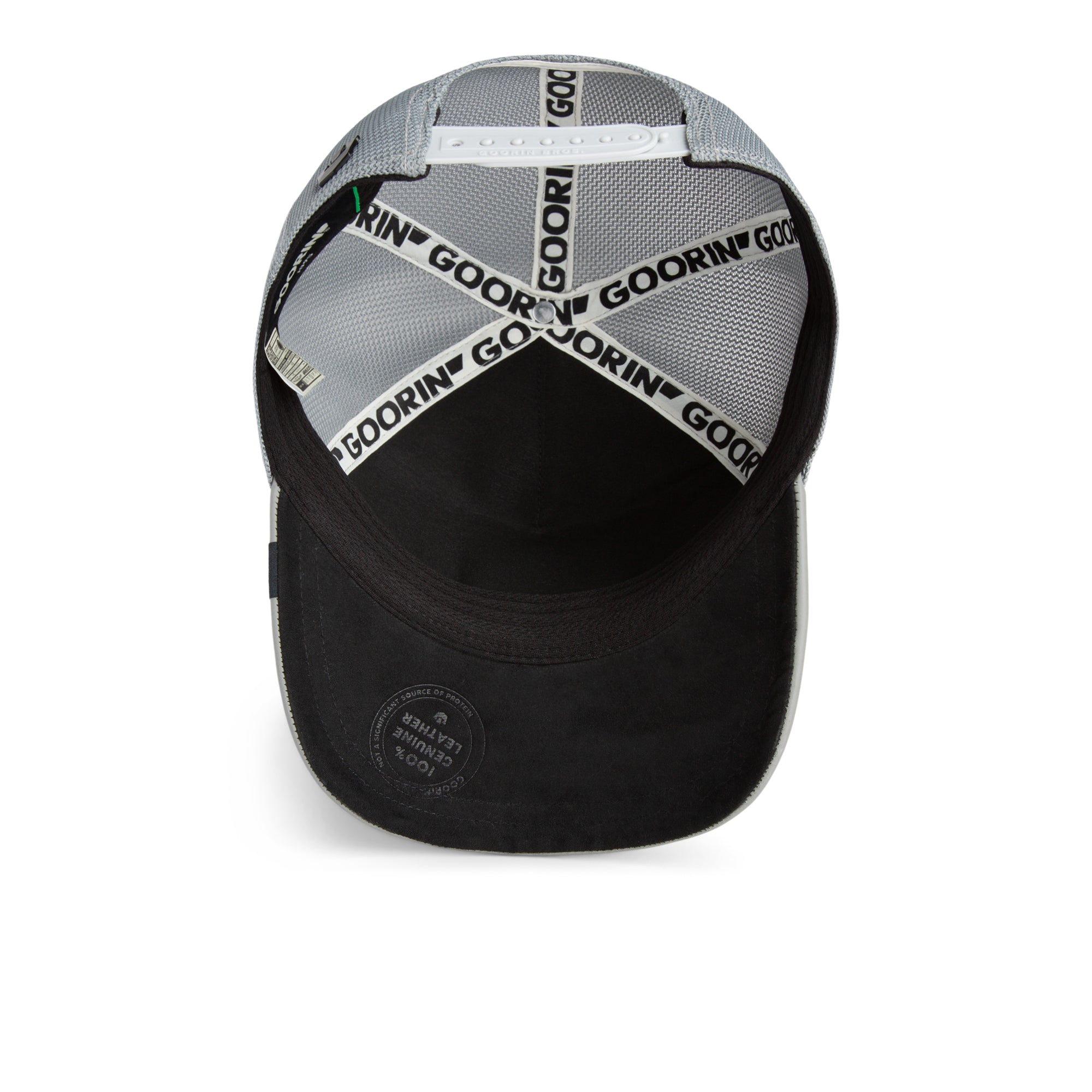 Black cap with gray mesh back and 'GOORIN' branding on a white background