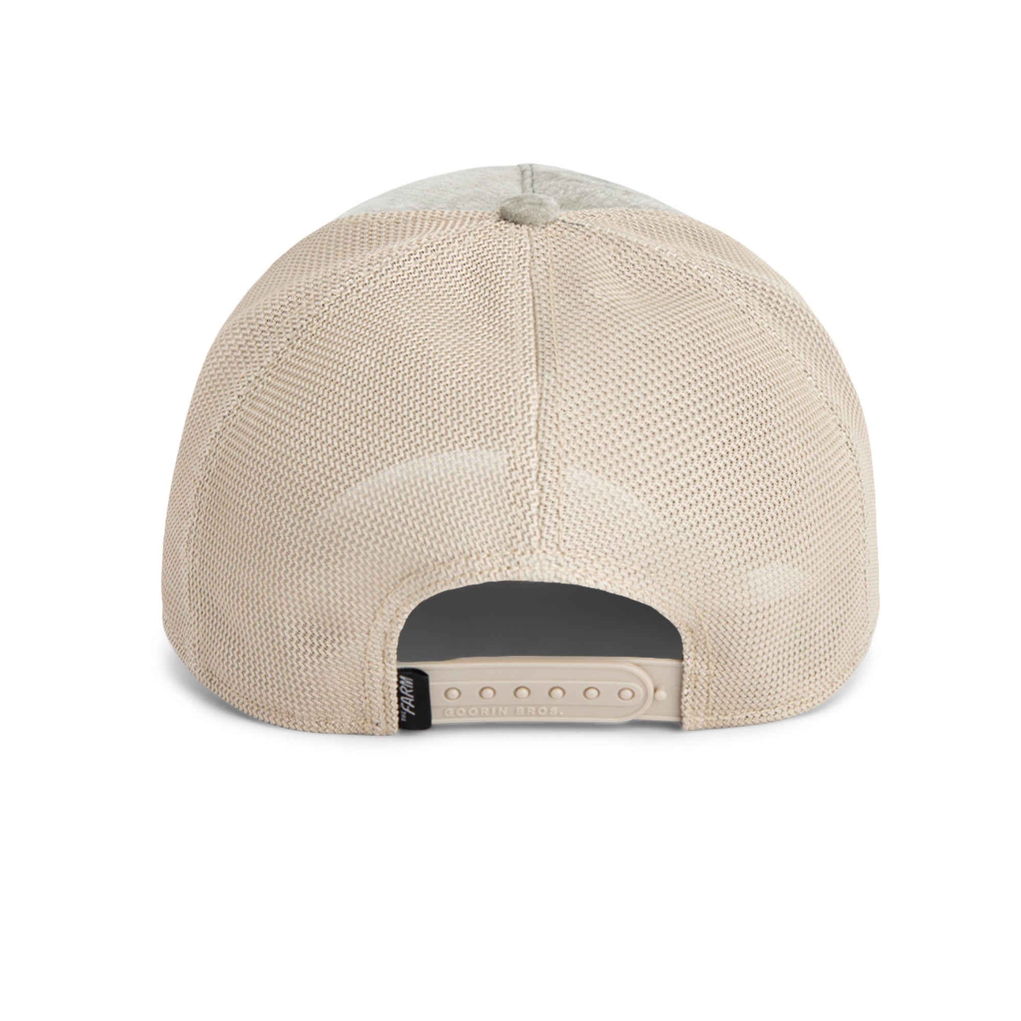 Beige mesh cap on a white background