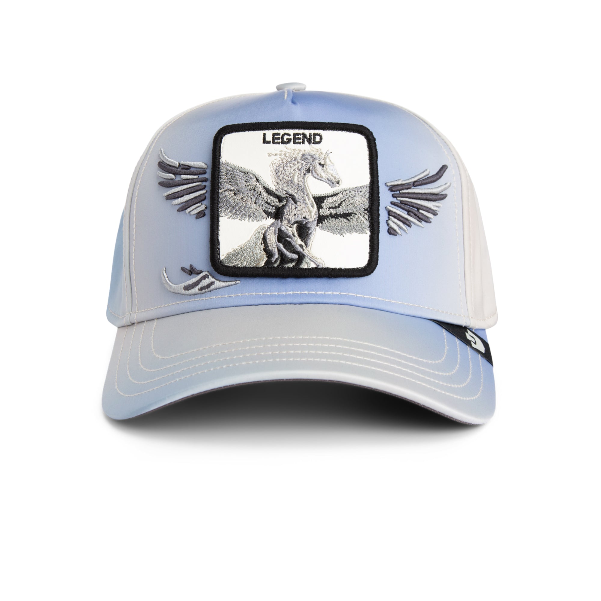 Light blue and white cap with 'Legend' logo and eagle design on a white background