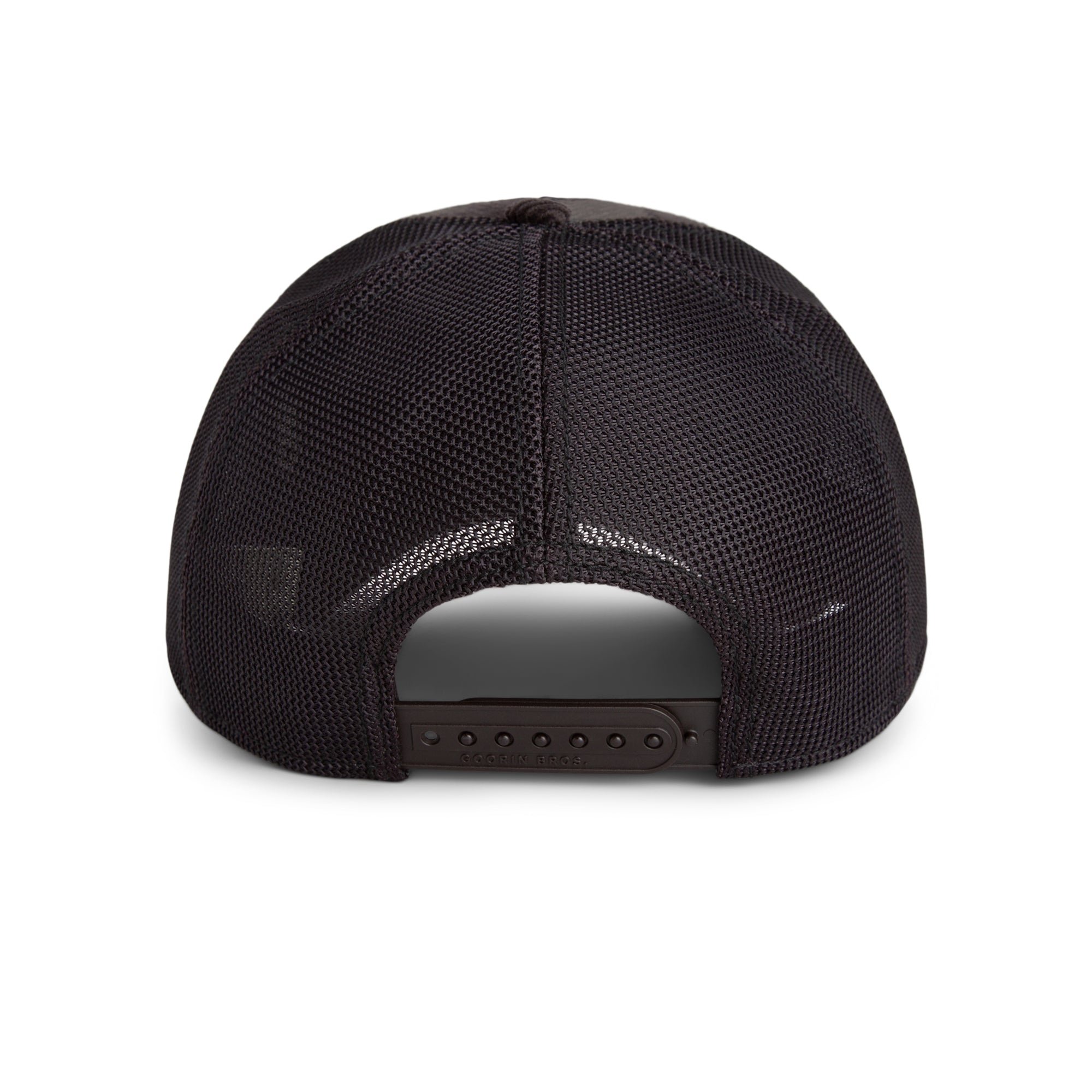 Black mesh cap on a white background