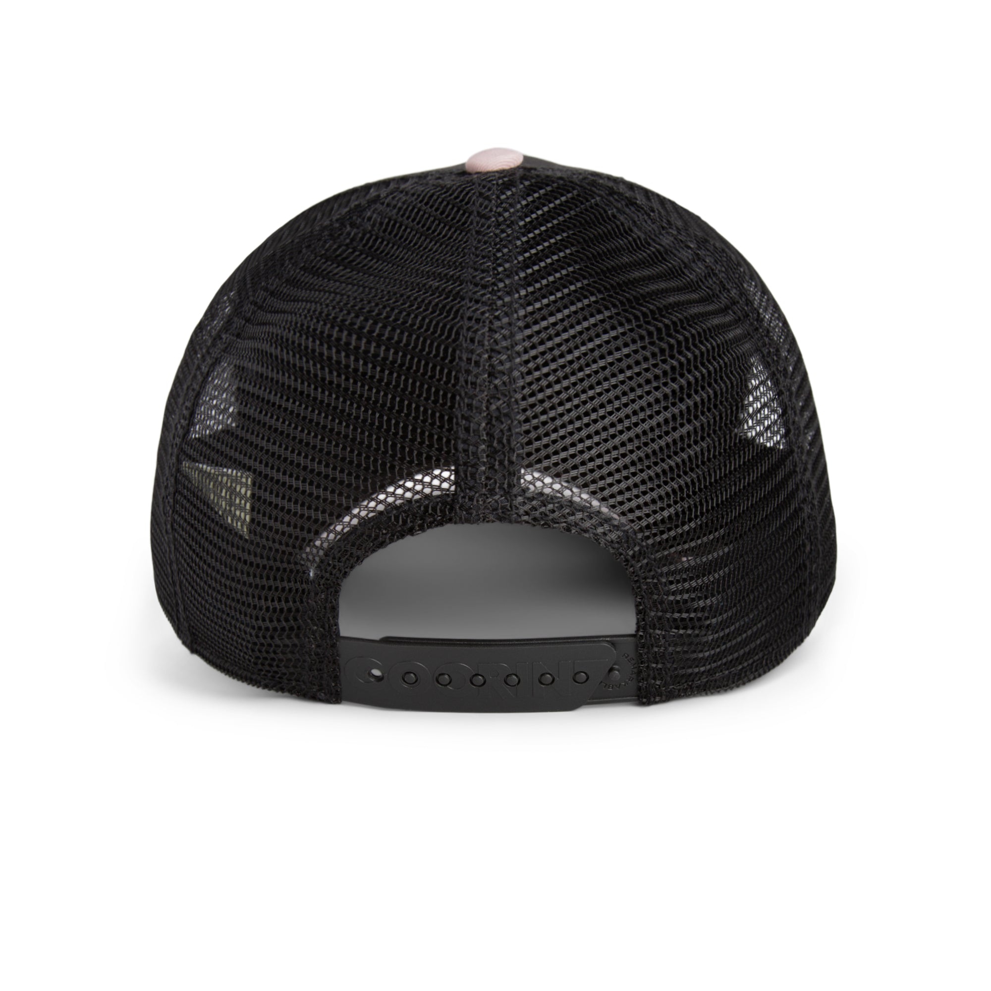 Black mesh cap on a white background