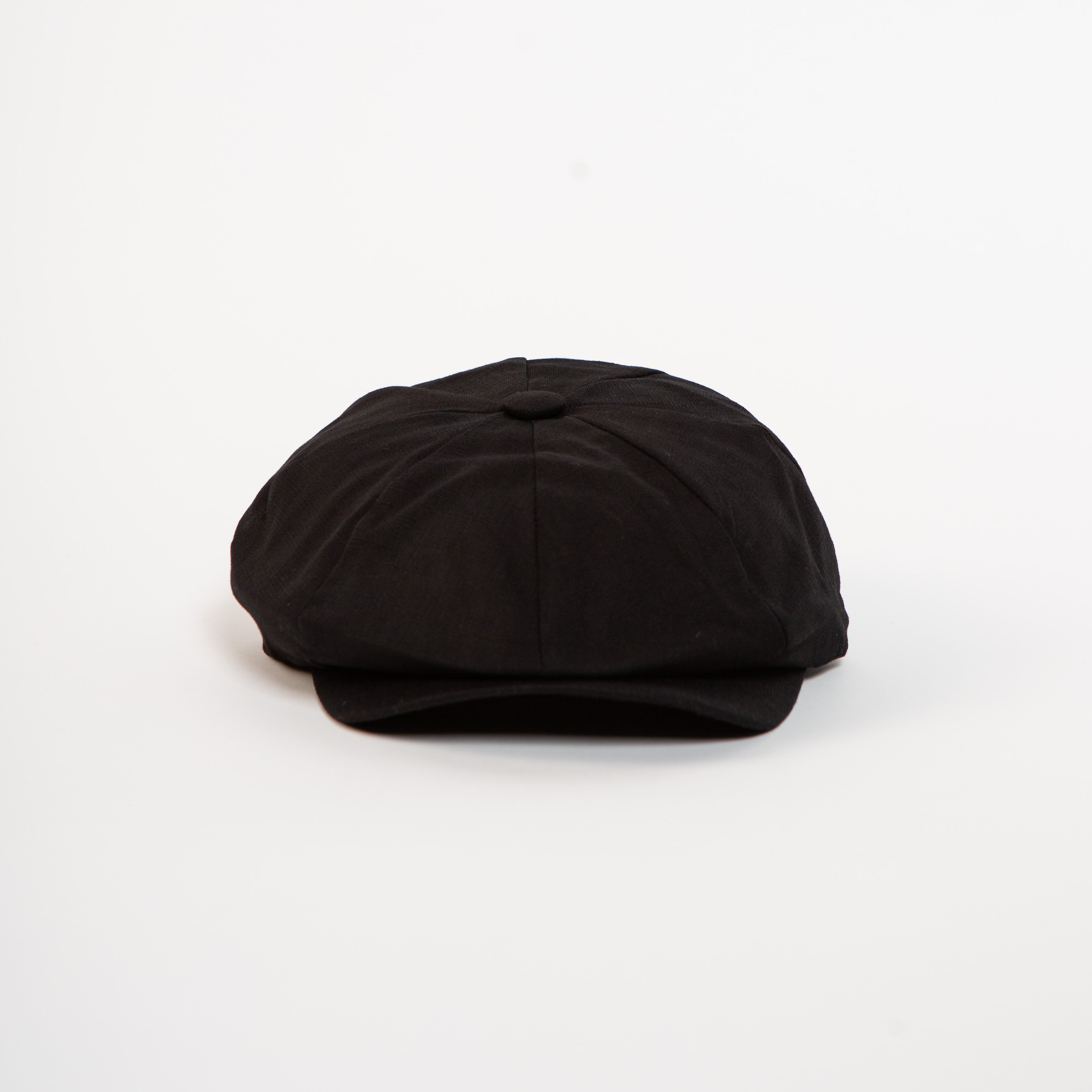 paperboy cap black wool blend front view