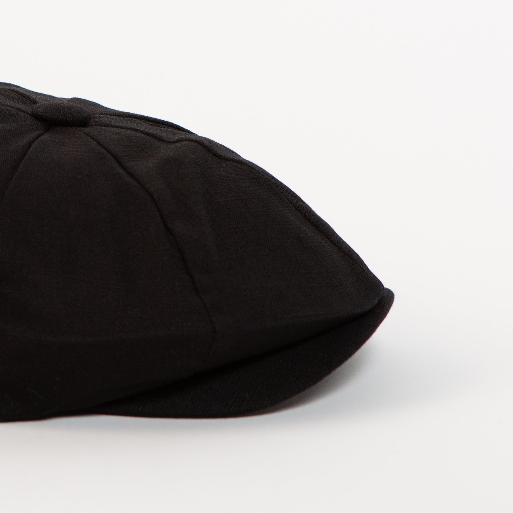 paperboy cap black wool blend side detail