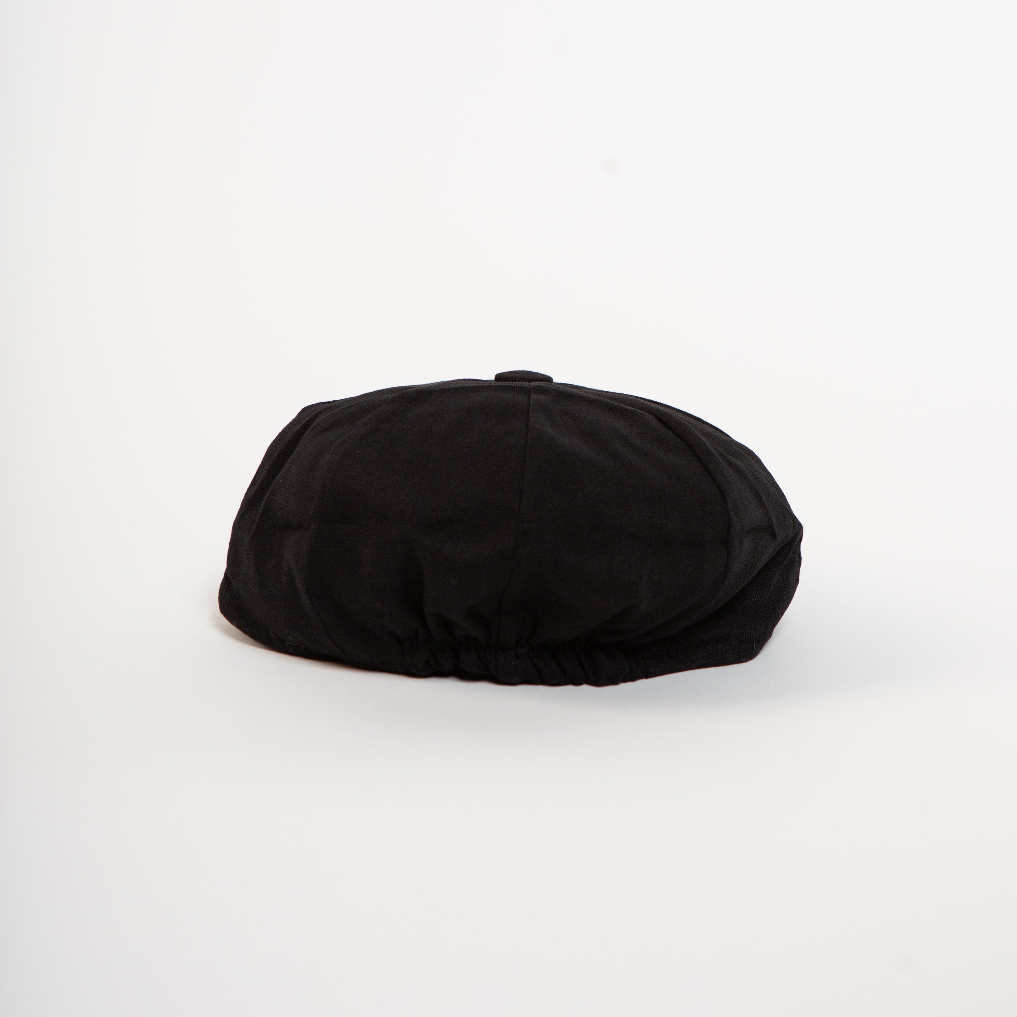 paperboy cap black wool blend back view