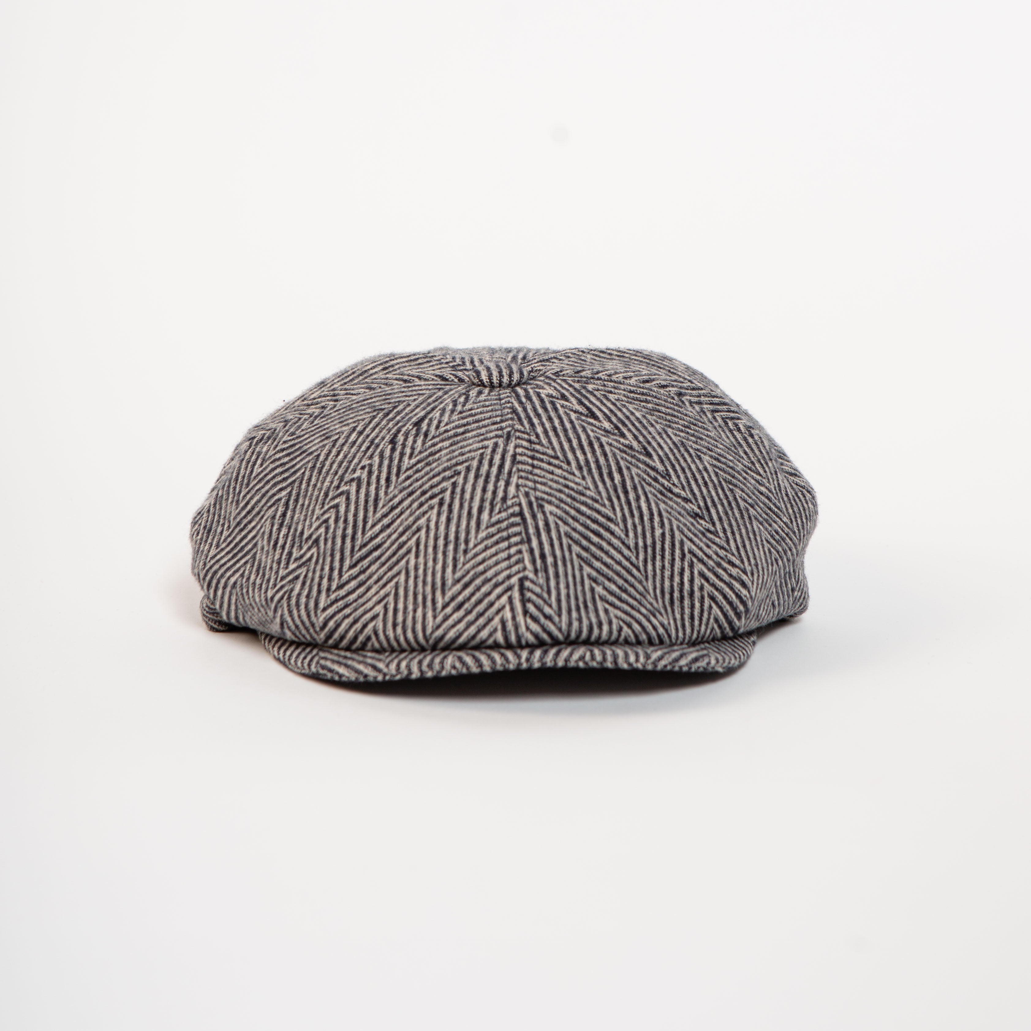 paperboy newsboy cap grey herringbone front view