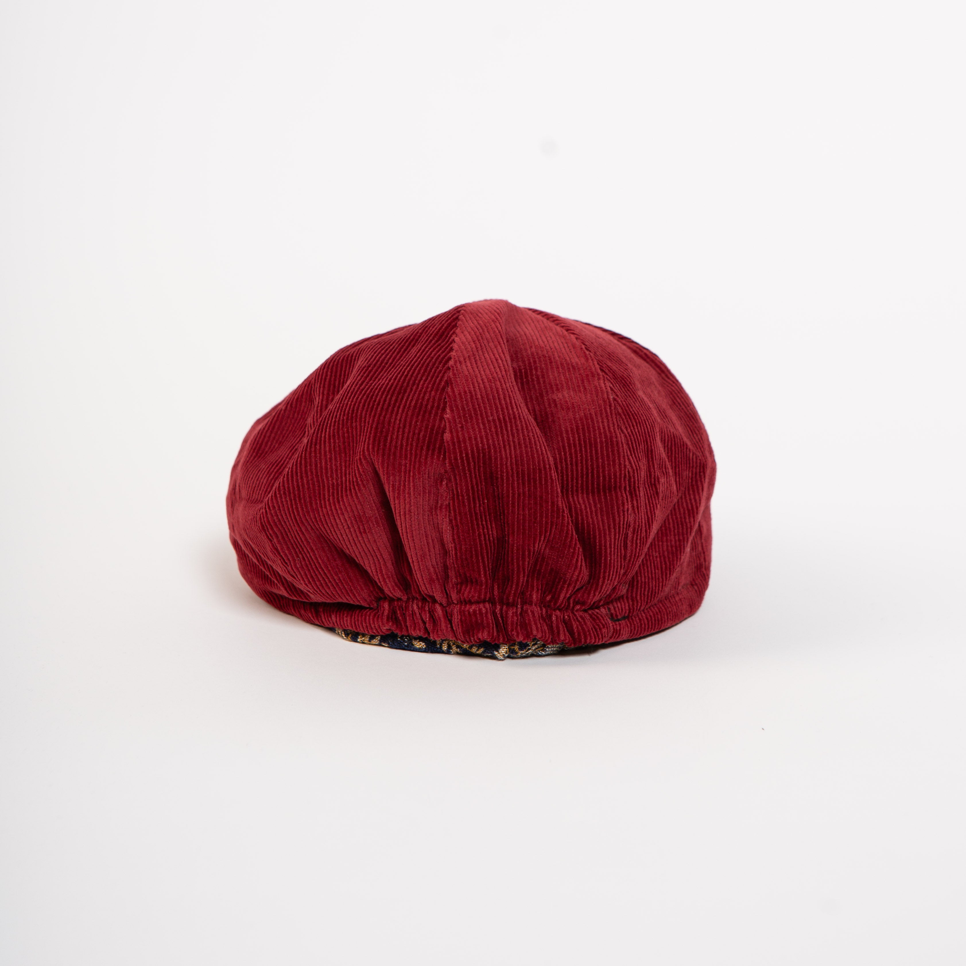 elastic back burgundy corduroy paperboy hat