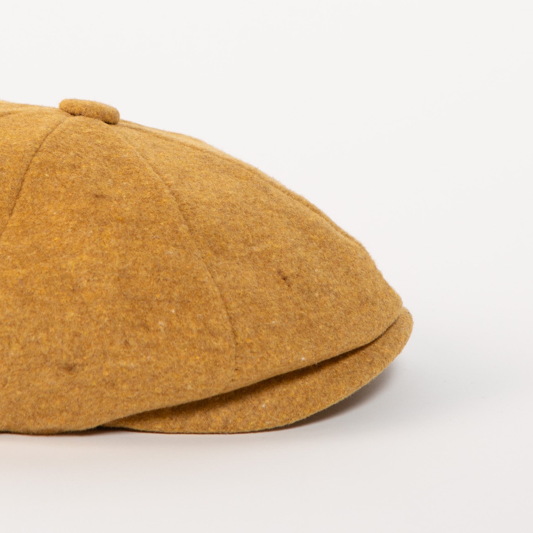 mustard wool blend newsboy cap side angle