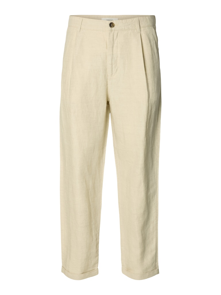 mens linen trousers minimal clean silhouette