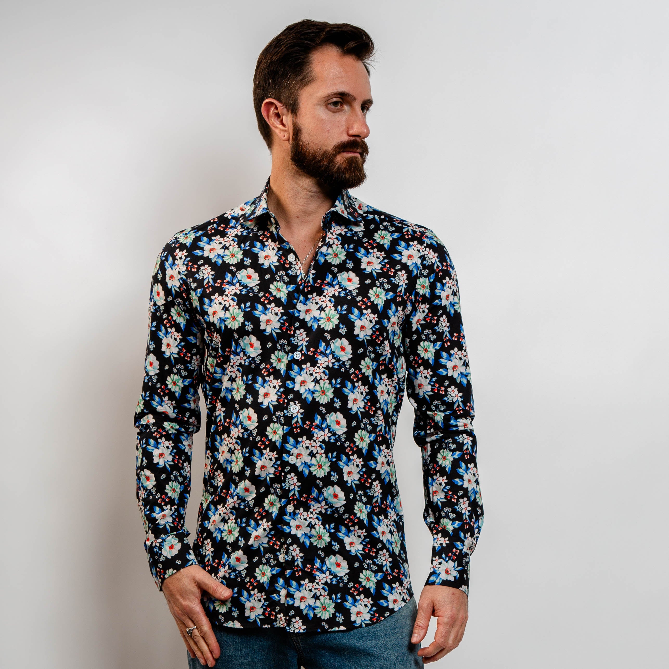 midnight bloom dress shirt