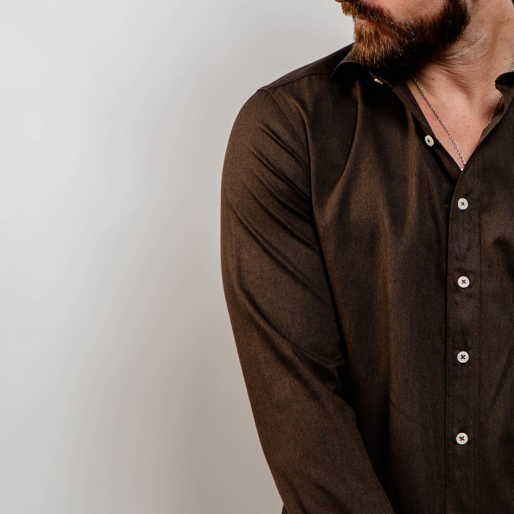 modern brown dress shirt