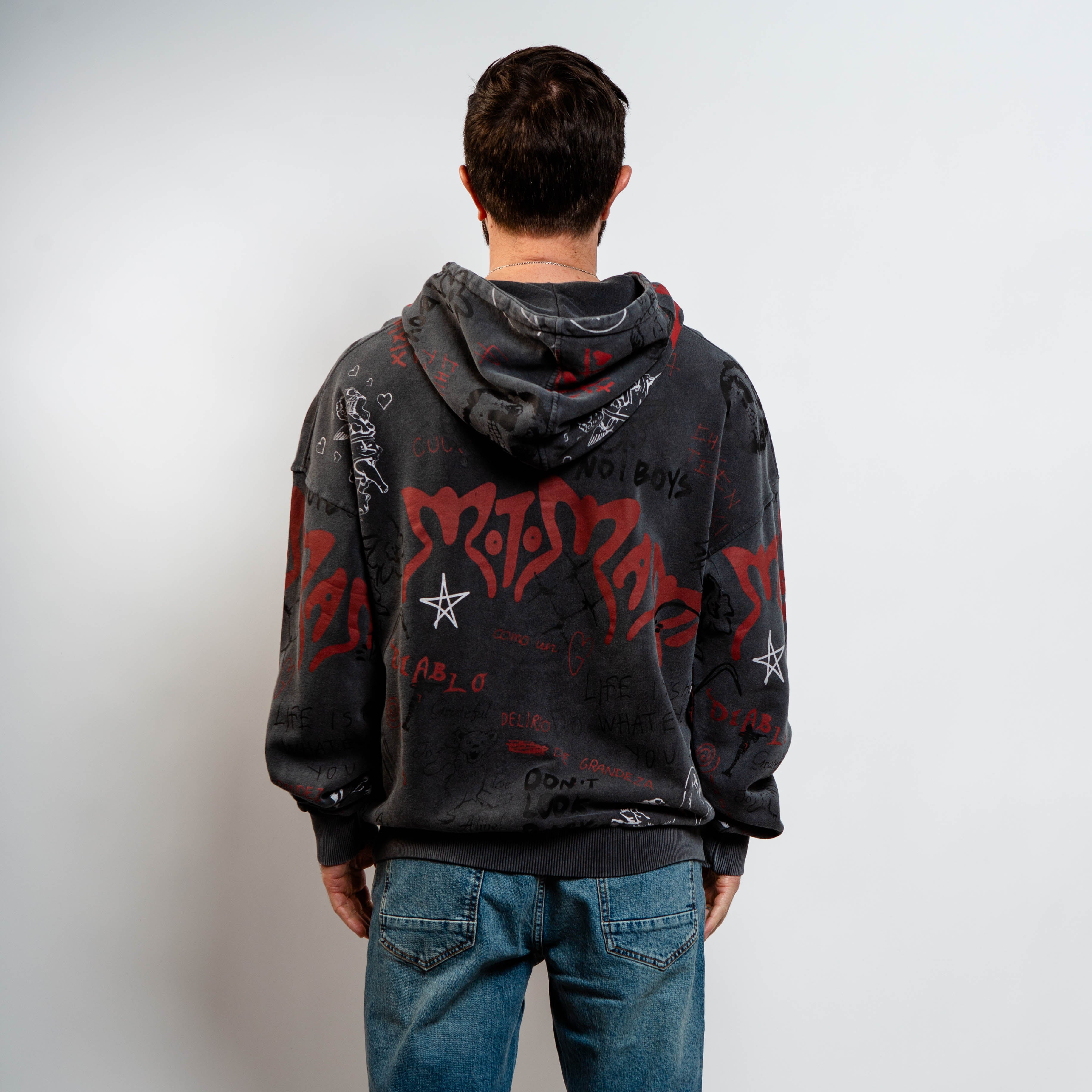 Graphic cotton hoodie