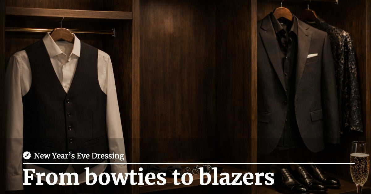 Bia Boro Menswear New Year’s Eve dressing wardrobe from bowties to blazers for men in Vancouver