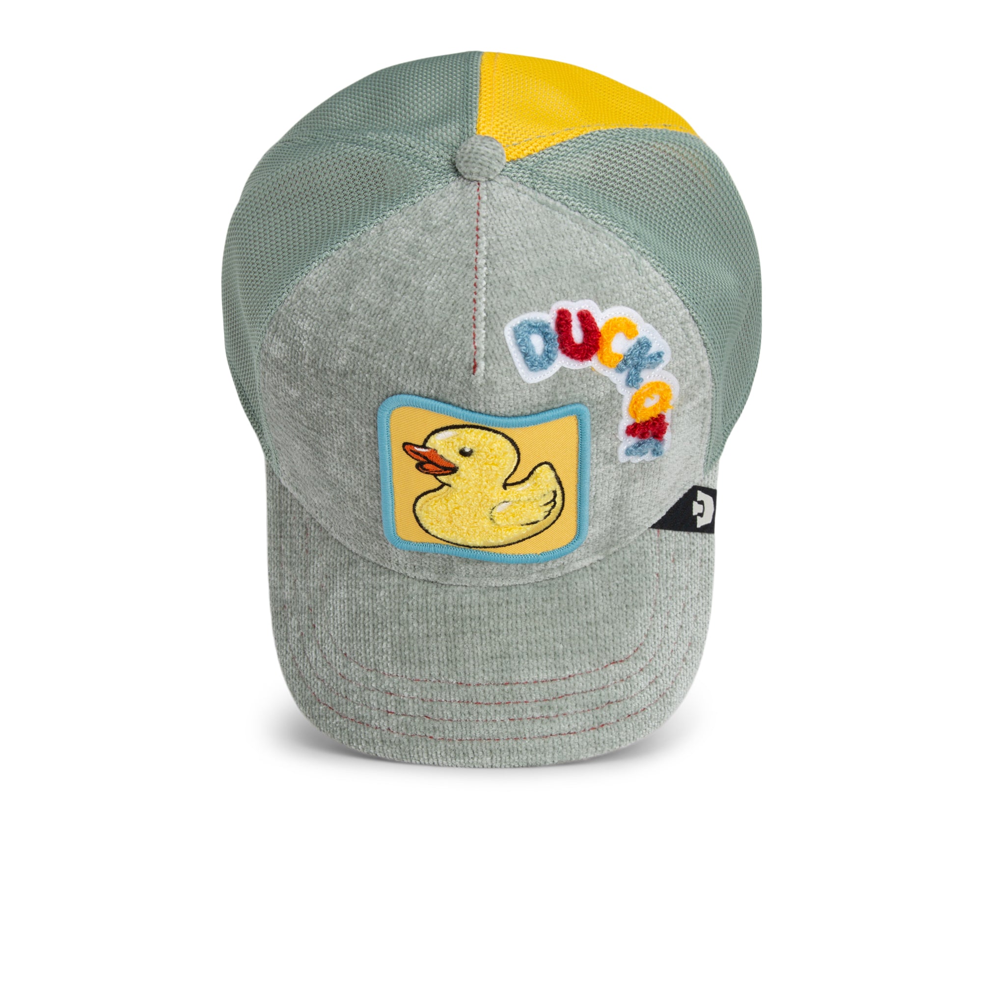 Gray cap with yellow duck patch and 'Ducky' text on a white background