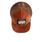 Brown cap with mesh back and Bulletproof patch on a white background