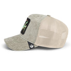 Two-tone cap with a brand logo on a white background
