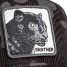 Panther patch on a camouflage cap