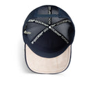 Goorin Bros King Lion Trucker Hat in navy with embroidered lion patch
