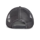 Grey Goorin Bros trucker hat with mesh back featuring embroidered fox patch labeled SILVER FOX on front panel
