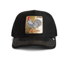 Black cap with rooster patch and 'COCK' text on a white background