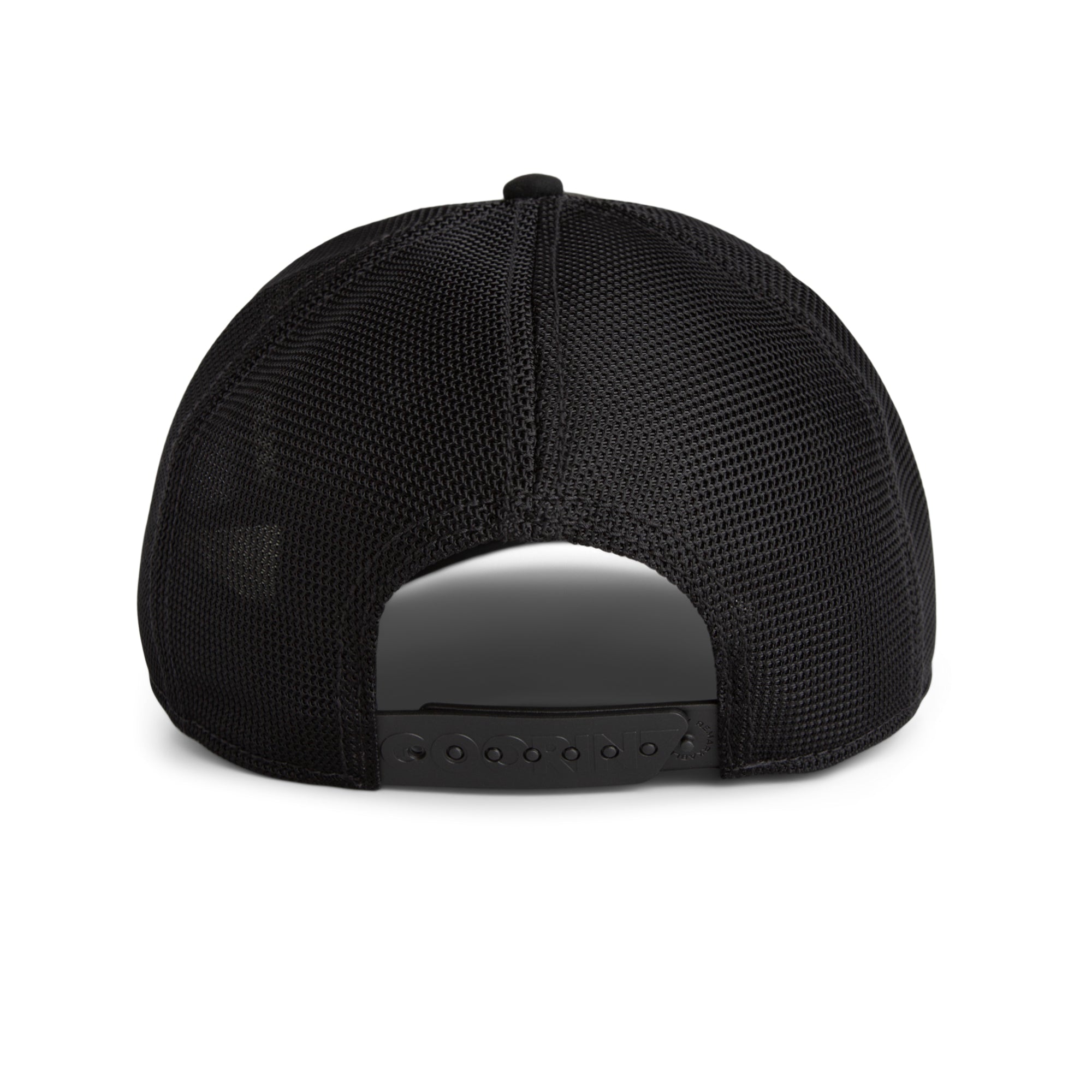 Black mesh cap on a white background