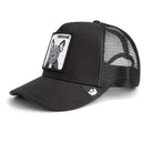 Goorin Bros Frenchie Bulldog Trucker Hat in black with embroidered French bulldog patch
