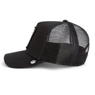 Goorin Bros Frenchie Bulldog Trucker Hat in black with embroidered French bulldog patch
