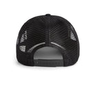 Black mesh cap with brand logo on a white background