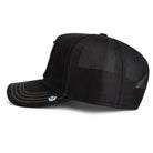 Black mesh cap on a white background
