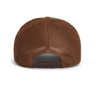 Goorin Bros Busy Bee Trucker Hat in green and brown corduroy with embroidered bee patch