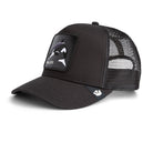 Goorin Bros Killer Whale Trucker Hat in black with embroidered orca patch
