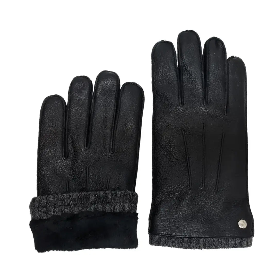 black leather gloves deerskin texture close up bia boro menswear