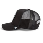 Goorin Bros Killer Whale Trucker Hat in black with embroidered orca patch
