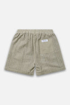 crochet shorts sage back view