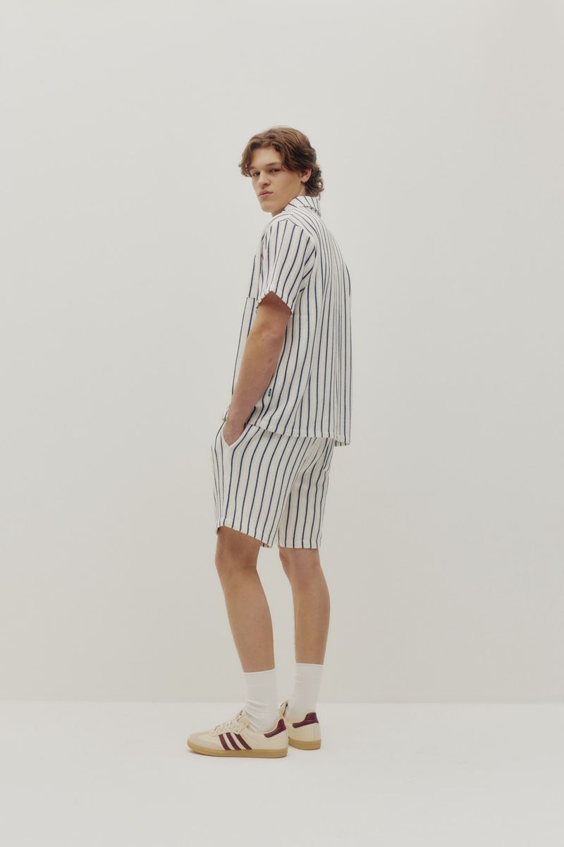 crochet stripe shorts side view
