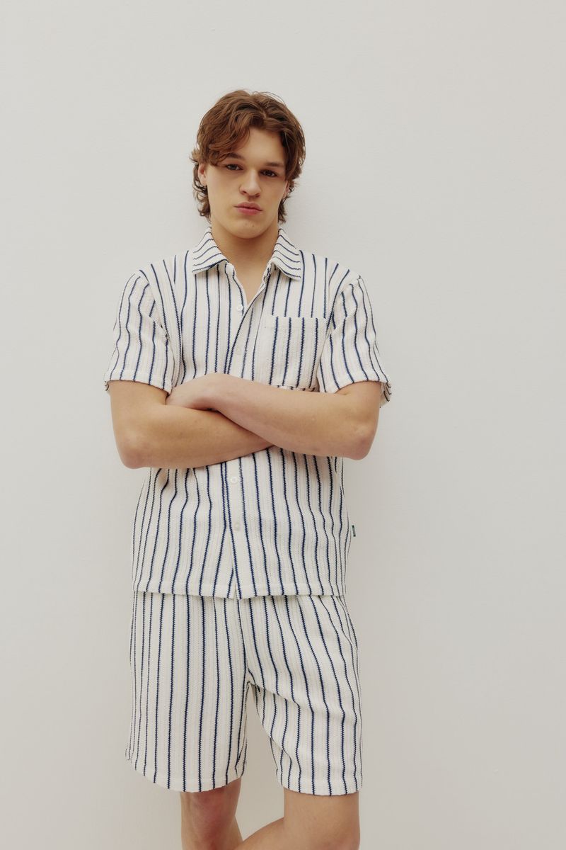 open knit striped shorts summer style