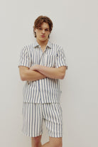 open knit striped shorts summer style