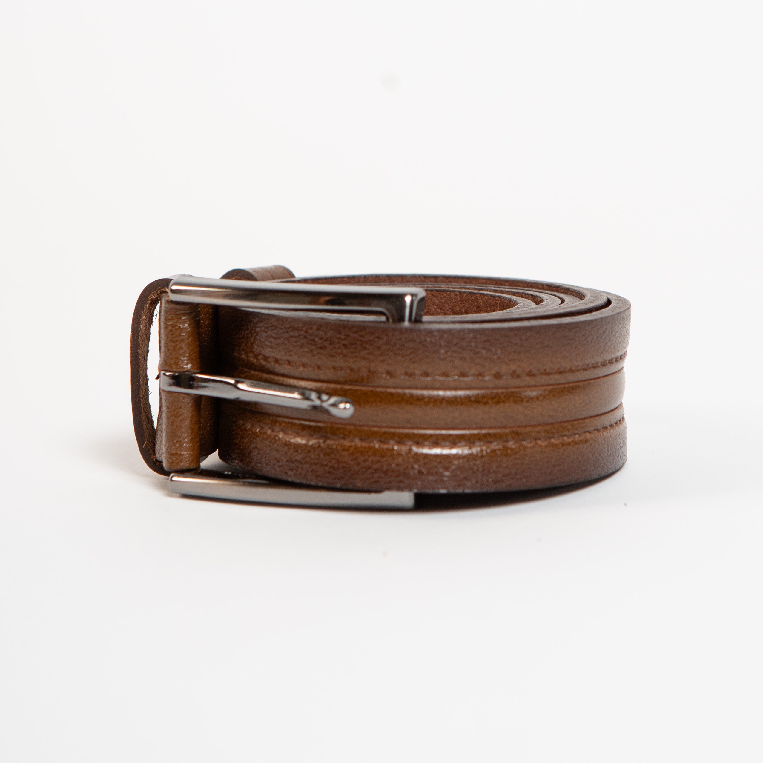 3.5 cm brown formal belt for dress pants