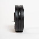3.5 cm black formal belt with metal buckle