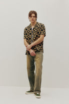 linen yacht shirt sunny tile print front view