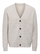 oatmeal knit cardigan front view