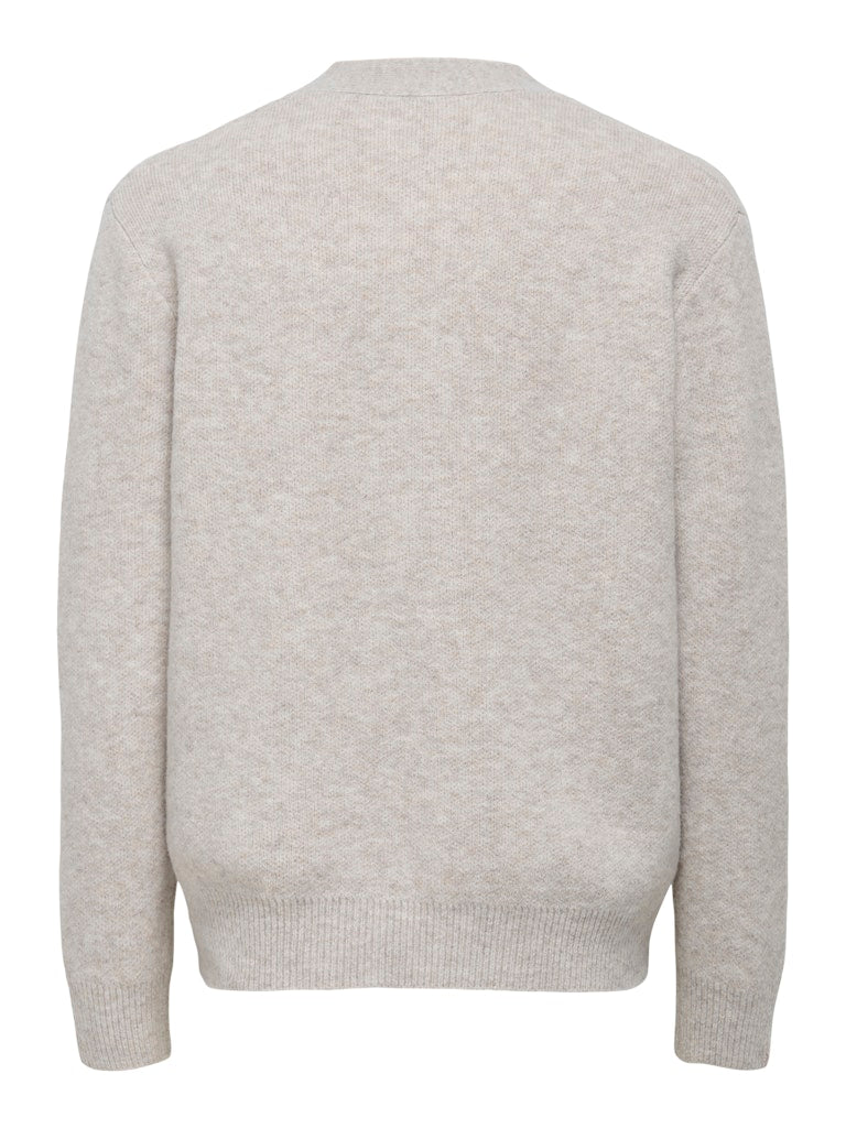 oatmeal relaxed fit cardigan texture detail