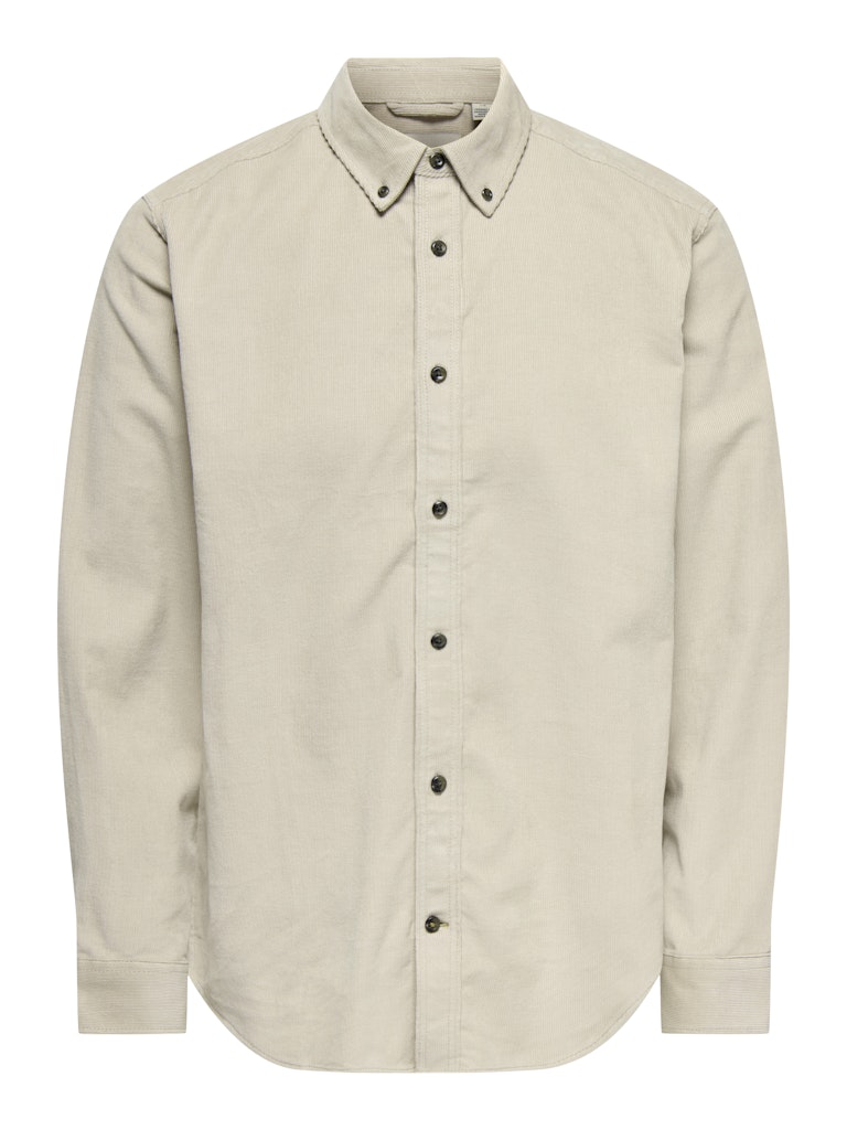 ONLY & SONS corduroy shirt — long-sleeve button-down in soft textured fabric