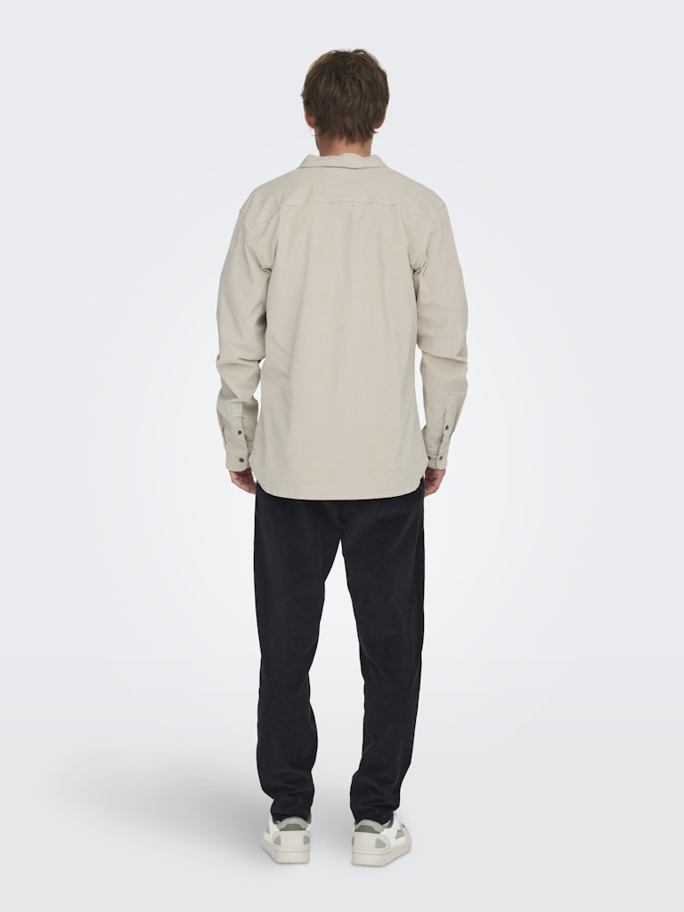 ONLY & SONS corduroy shirt — long-sleeve button-down in soft textured fabric