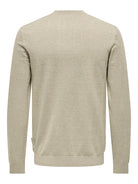 ONLY & SONS black textured knit sweater — long-sleeve crew neck pullover with minimalist design from Fall Winter collection.