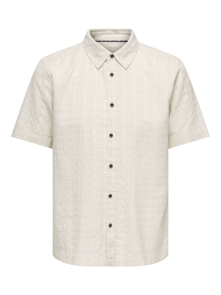 wilson white woven cotton short sleeve shirt product flat lay front