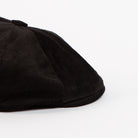 wool blend newsboy cap black close-up