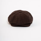 chocolate brown wool blend newsboy cap front view