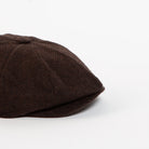 chocolate brown wool blend newsboy cap side view