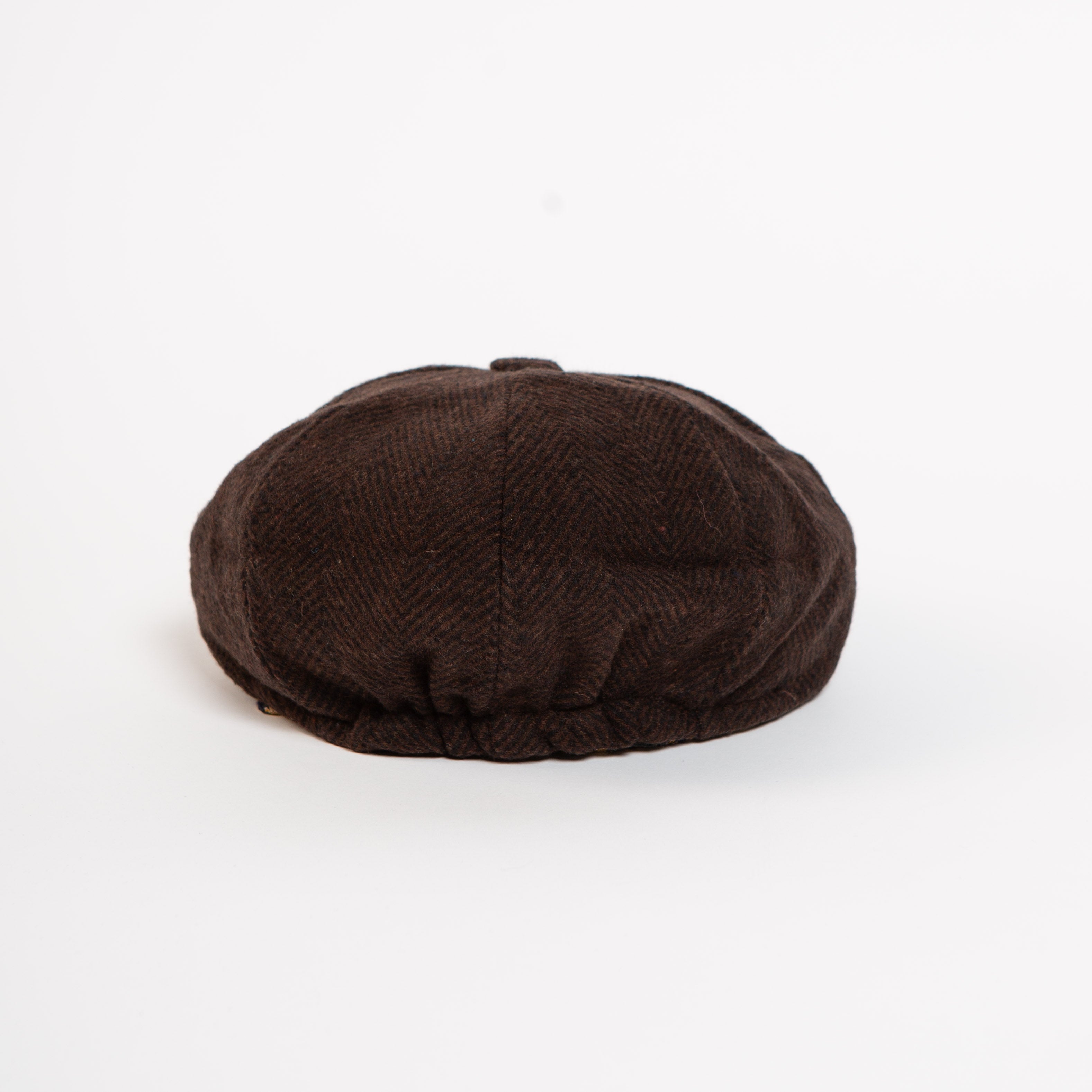 chocolate brown newsboy cap back view
